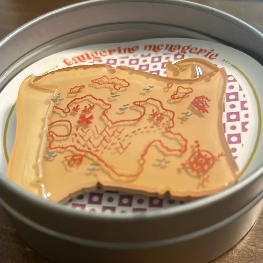 Tangerine Menagerie Map Brooch